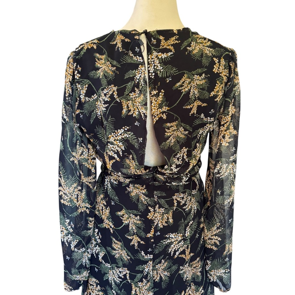 Dress Forum Black Floral Maxi Dress with Gold Palm Print - Picture 5 of 9